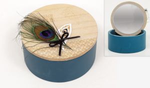 ΞΥΛΙΝΗ ΜΠΙΖΟΥΤΙΕΡΑ ΣΤΡΟΓΓΥΛΗ ΠΑΓΩΝΙ 13.5cm x 13.5cm x 6cm WH17-726 0621091