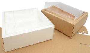 ΧΑΡΤΙΝΟ ΚΟΥΤΙ ME KAΠΑΚΙ ΖΕΛΑΤΙΝΑ 30cm x 30cm x 7.4cm 0402233/12 ΤΕΜΑΧΙΑ