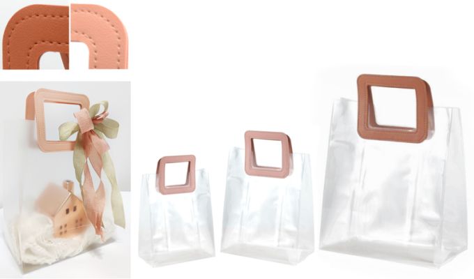 ΤΣΑΝΤΑ ΔΙΑΦΑΝΗ PVC ΜΕ ΔΕΡΜΑΤΙΝΑ ΧΕΡΟΥΛΙΑ 21cm x 22cm x 11cm 0402337