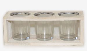 ΞΥΛΙΝΗ ΜΑΚΡΟΣΤΕΝΗ ΒΑΣΗ ΜΕ 3 ΓΥΑΛΙΝΑ ΡΕΣΩ 21cm x 7.5cm x 7.8cm 0619022