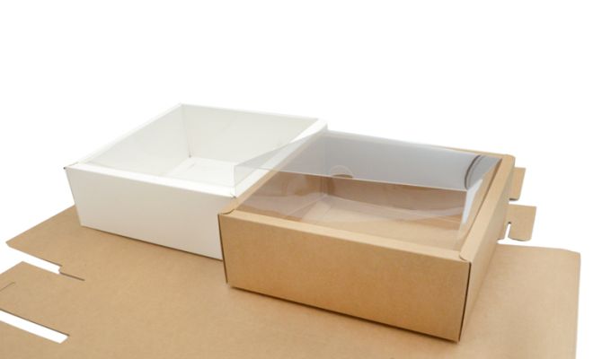 ΧΑΡΤΙΝΟ ΚΟΥΤΙ ME KAΠΑΚΙ ΖΕΛΑΤΙΝΑ 20cm x 20cm x 7cm 0402231  12 ΤΕΜΑΧΙΑ